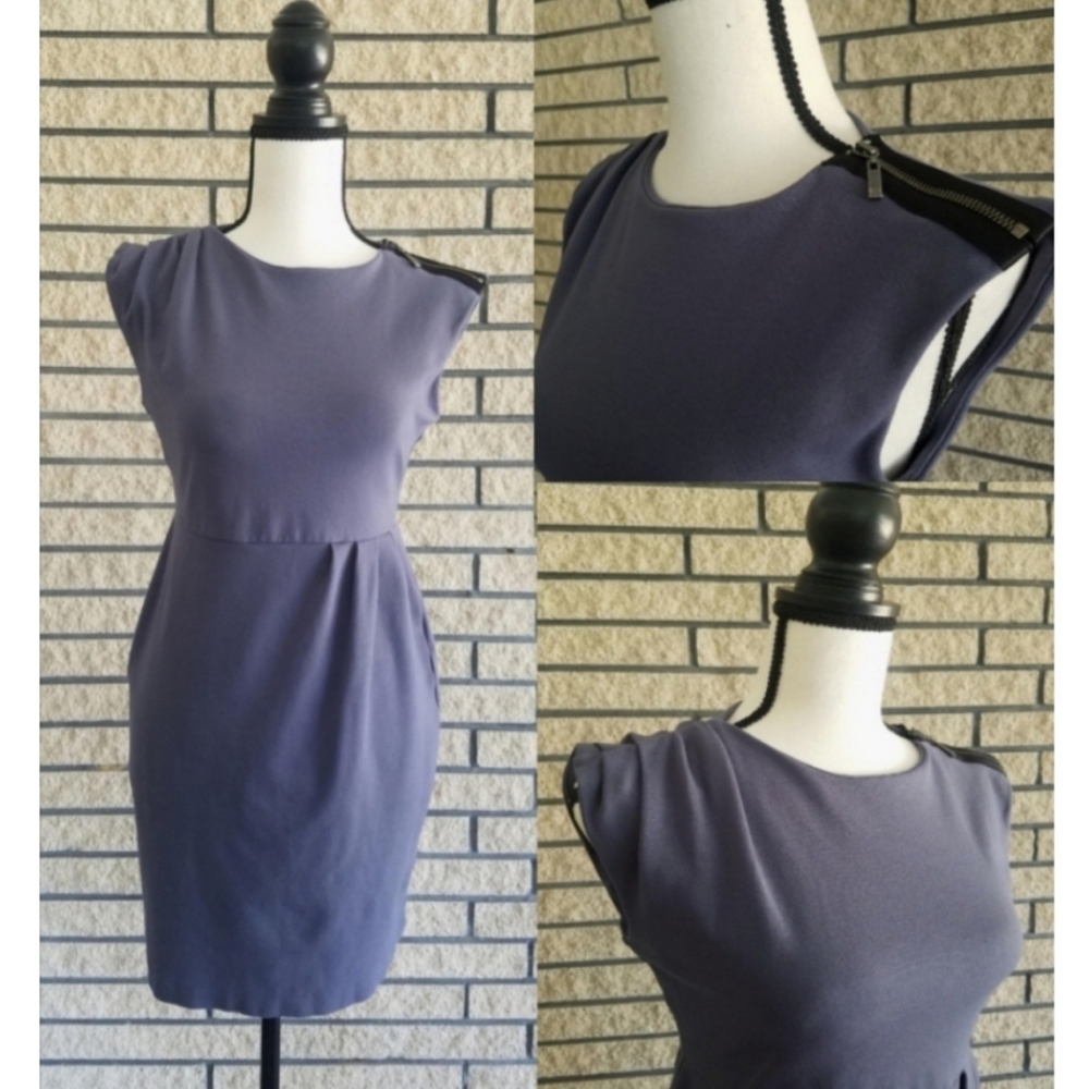 Banana Republic Zipper Pleated Shoulder Dress Size 2